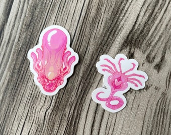 Mini Pink Alien Stickers
