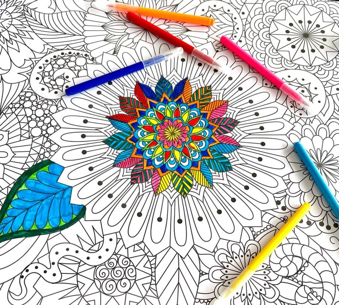 Coloring Mandala Posters for Kids and Adults Relaxing and Fun Time DIY ...