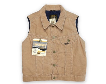 Vintage corduroy vest, gevoerd, beige, ongedragen LEE M