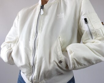 Vintage 80s 90s ALPHA INDUSTRIES Bomber Jacket, Lightly Lined