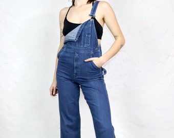 Vintage 80er 90er KEY Latzhose Einteiler Overall dünner Jeansstoff Denim S