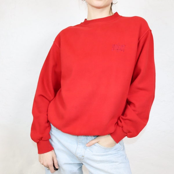 Vintage 80er 90er EVERLAST Sweatshirt Pullover Premium Basic rot M
