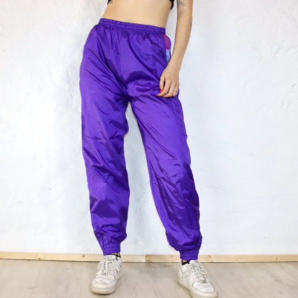 Vintage Jogginghose lila glänzend M/L