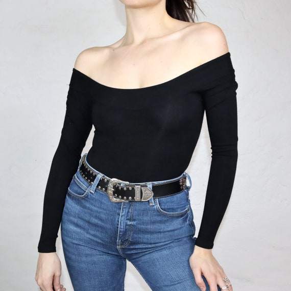 Vintage 80s 90s SOSIA Premium Basic Body Top off … - image 2