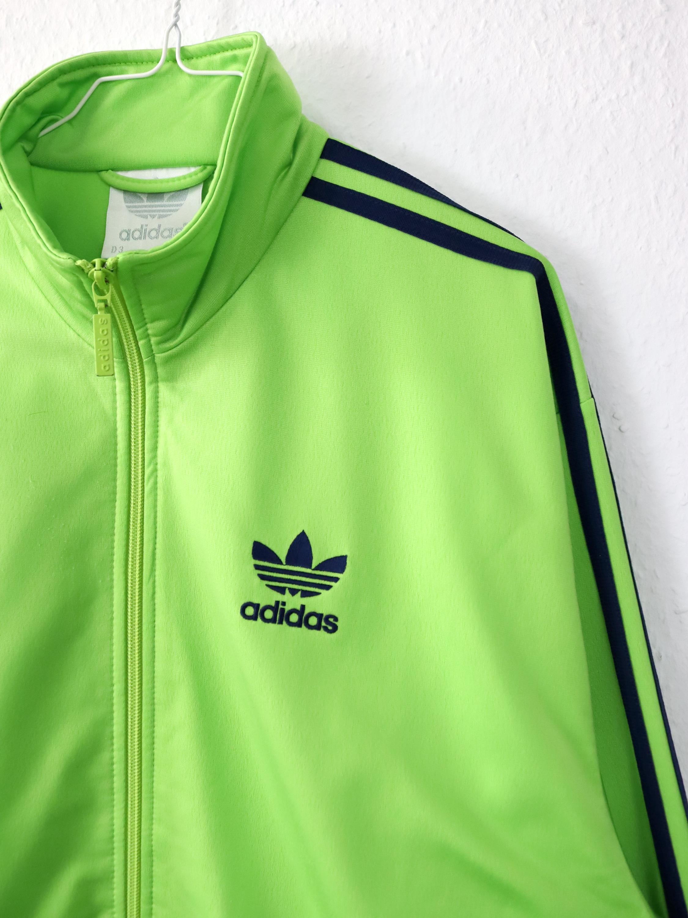 【adidas】 80s sampling track jacket green Vintage 80s 90s ADIDAS Firebird Track Jacket Stand-up Collar