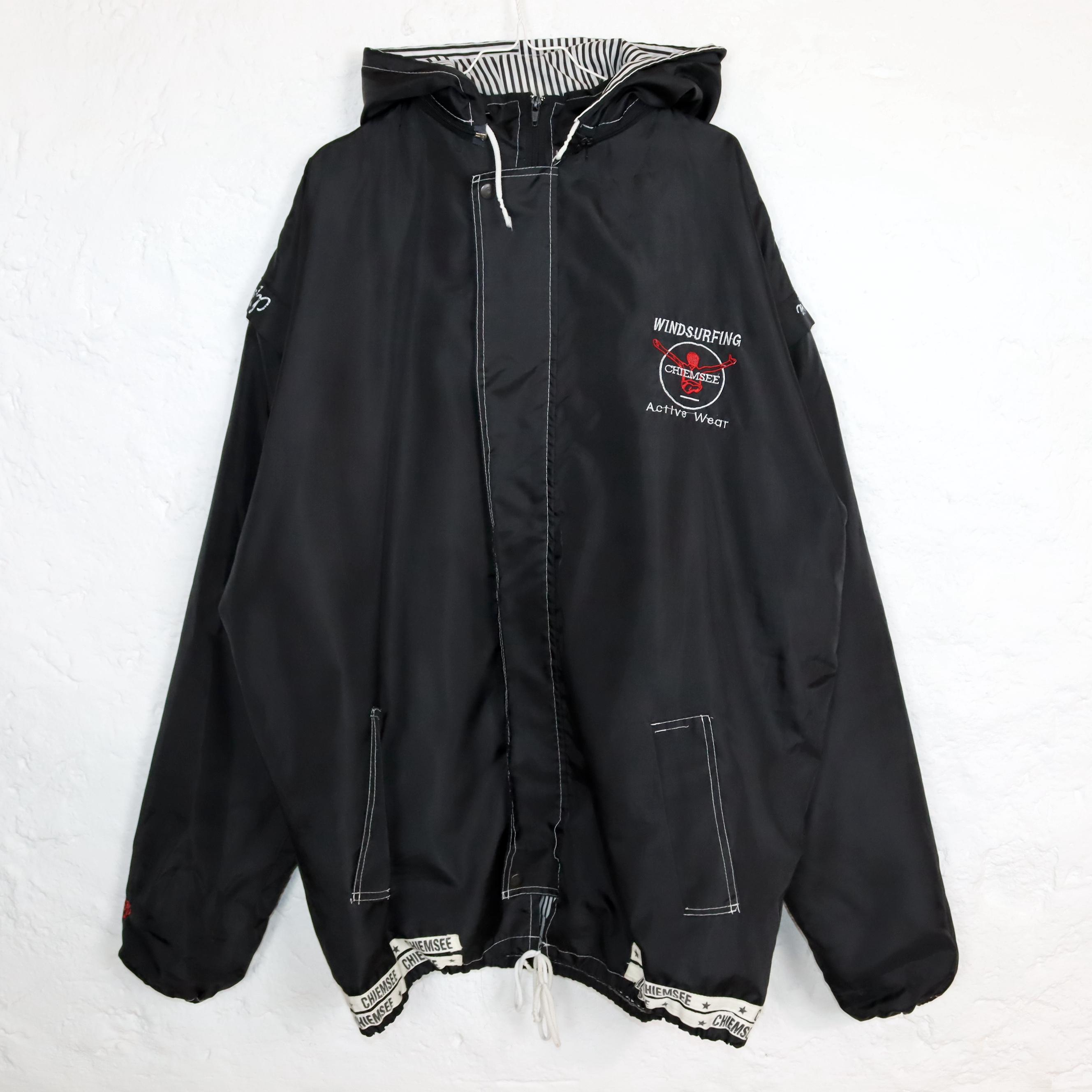 ジャケット・アウター US Navy All Weather Coat 1980s Vintage Vintage 80s 90s CHIEMSEE Rain Jacket Vest Windbreaker Black