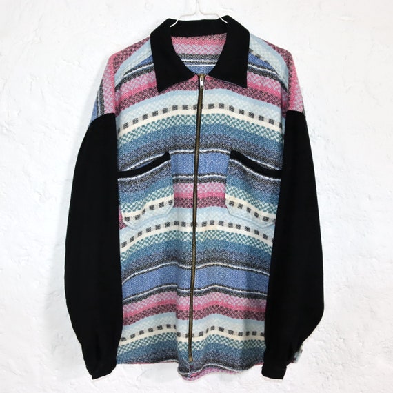 Vintage 80er 90er Wollhemd Flanellhemd Reißversch… - image 4