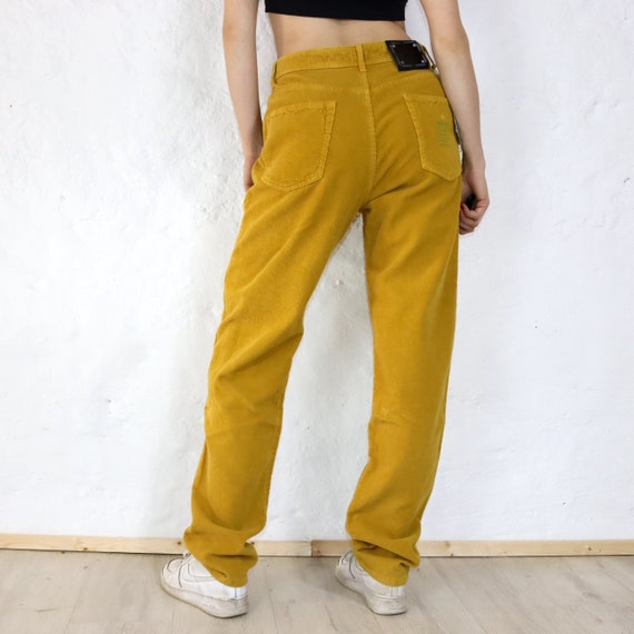 Vintage corduroy pants yellow mustard SOVIET W34 - image 3