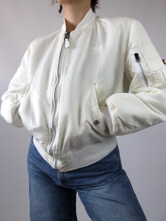 Vintage 80er 90er ALPHA INDUSTRIES Bomberjacke Jacke leicht