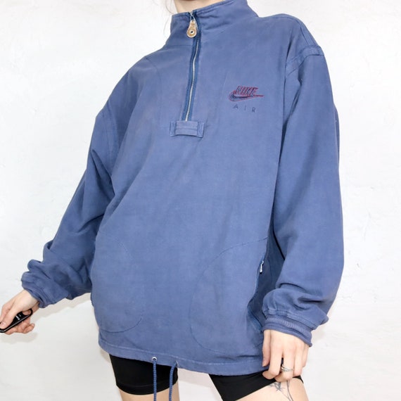 Vintage 80s 90s NIKE AIR Sweatshirt Pullover Stand-up Collar