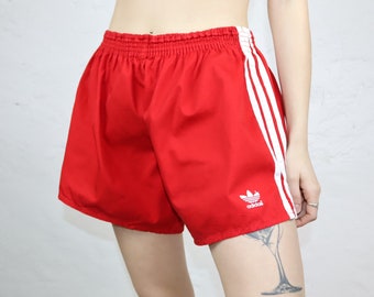 vintage années 80 90 ADIDAS short de course short rouge blanc 3XL