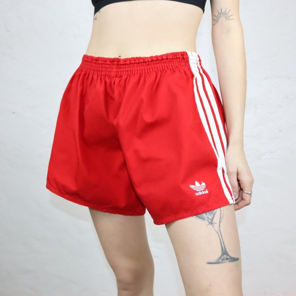 Vintage 80er 90er ADIDAS Laufshorts shorts kurze Hose rot weiß 3XL