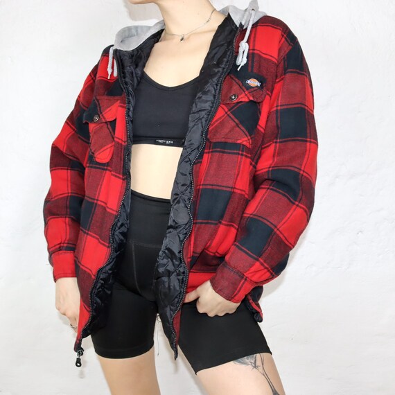 Vintage 90s 00s Y2k DICKIES Workwear Flannel Shirt Jacket