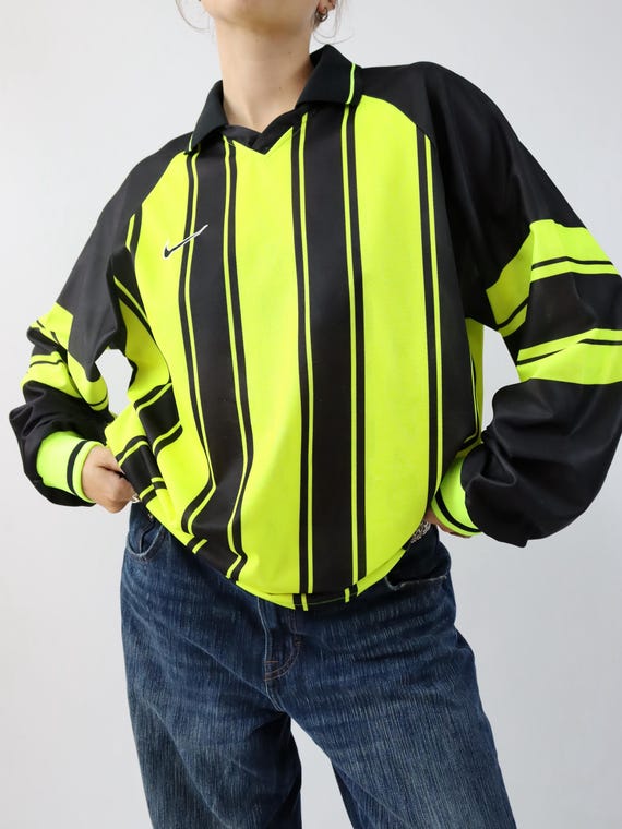 Vintage 80s 90s NIKE Team Sports Jersey, Long Sleeve, Polo Collar