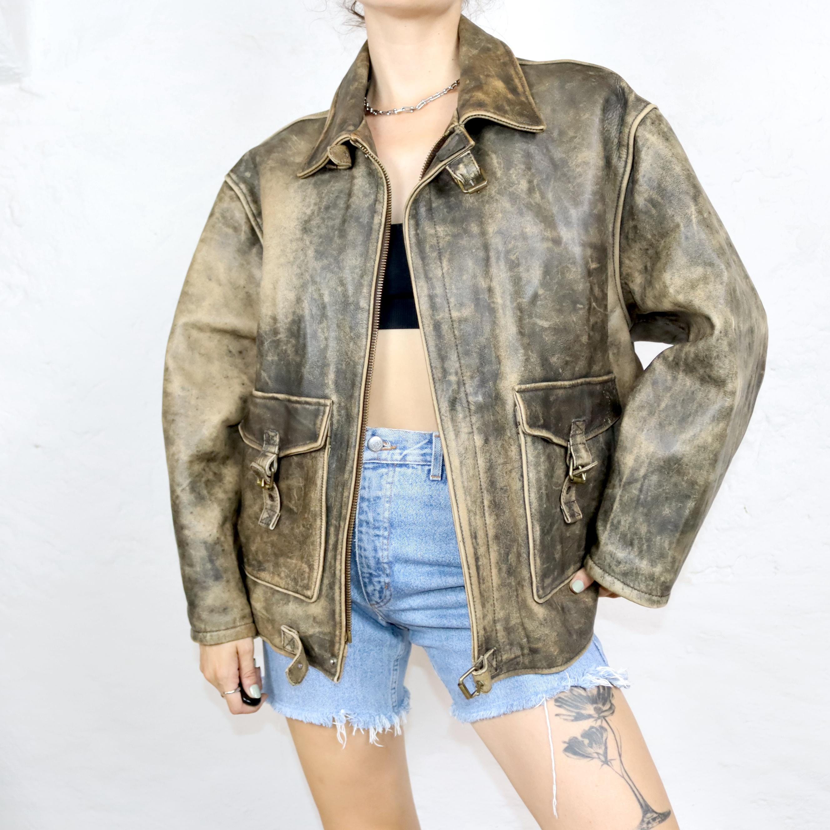 Vintage 80s 90s ALAN CORDON Leather Jacket Biker Jacket Brown M - Etsy