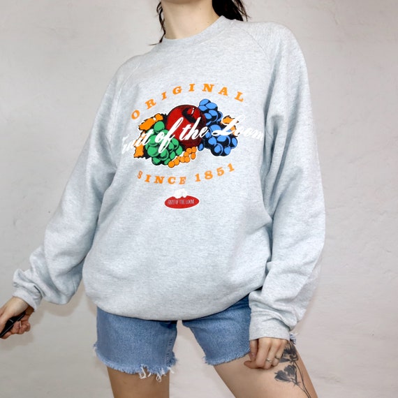 Vintage 80er 90er FRUIT of the LOOM Sweatshirt Pu… - image 2