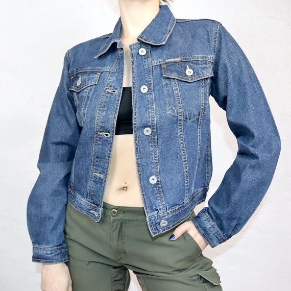 Vintage 90s 00s Y2k CRACKER Denim Jacket Denim Short Cut Deadstock 