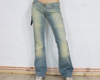 Pantaloni jeans vintage anni '90 '00 Y2K KILLAH pantaloni a vita bassa pantaloni svasati deadstock W31