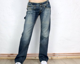 Vintage jaren '90 jaren '00 Y2k KILLAH jeans broek lage taille heupbroek uitgewassen deadstock W32