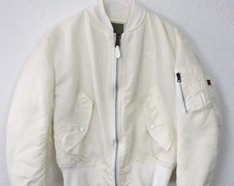 Vintage 80s 90s ALPHA INDUSTRIES Bomber Jacket, Lightly Lined