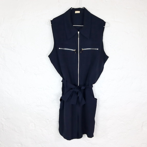 Vintage 80er 90er Einteiler Jumpsuit ärmellos Rei… - image 4