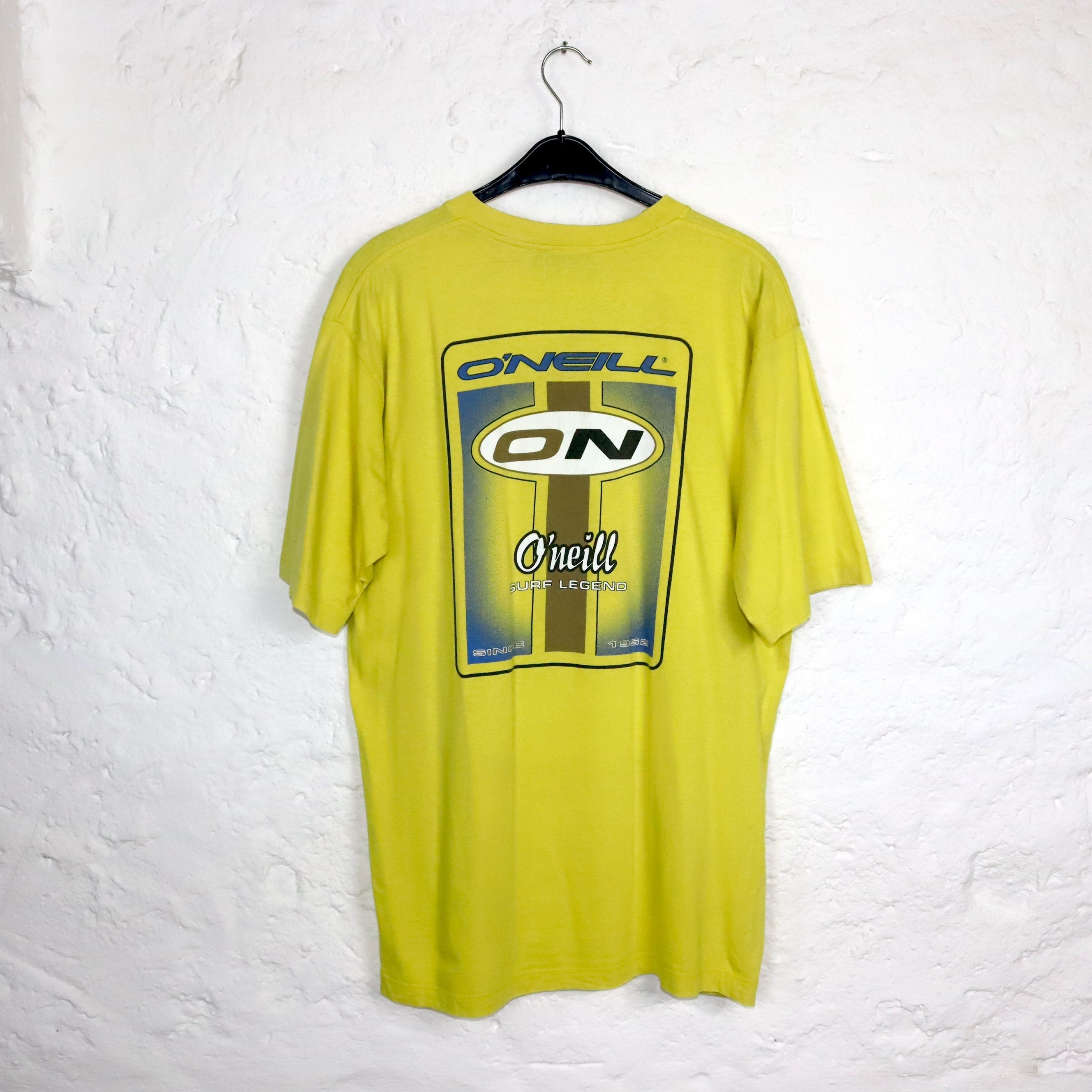 【ラスト値下げ】 o'neill  オニール    激レア 80's  Tシャツ Vintage 80s 90s O'NEILL T-shirt Short Sleeve Print Yellow L