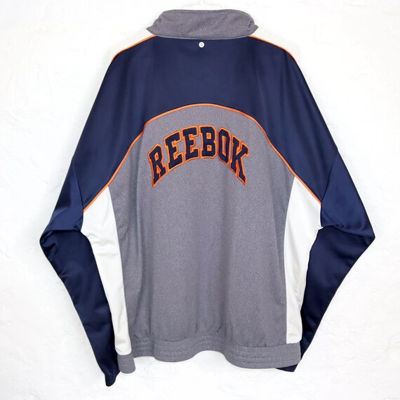 Vintage annees 80 90 REEBOK veste dentrainement veste col montant gris orange bleu fonce L Etsy France