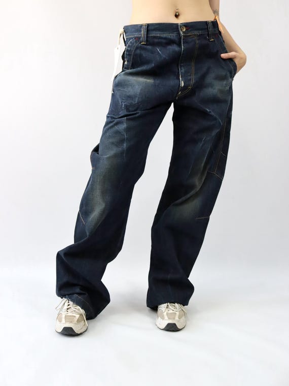 Jeans vintage anni '90/'00 Y2k ENERGIE F7 pantaloni larghi gamba