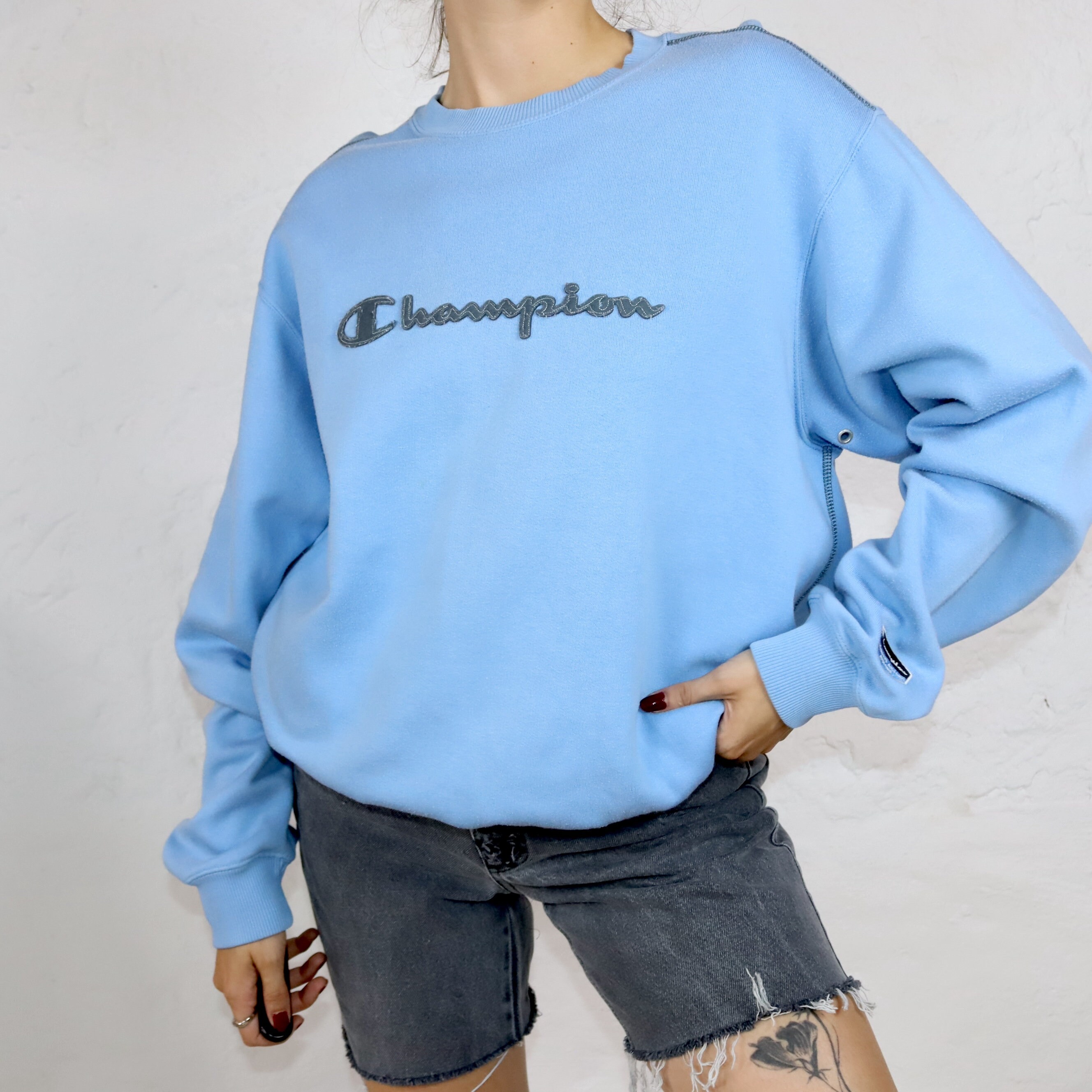 90s vintage champion ジャンパー（S） NEW/Old Stock Vintage 90s Champion Logo Heather Gray