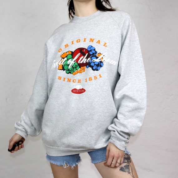 Vintage 80er 90er FRUIT of the LOOM Sweatshirt Pu… - image 3