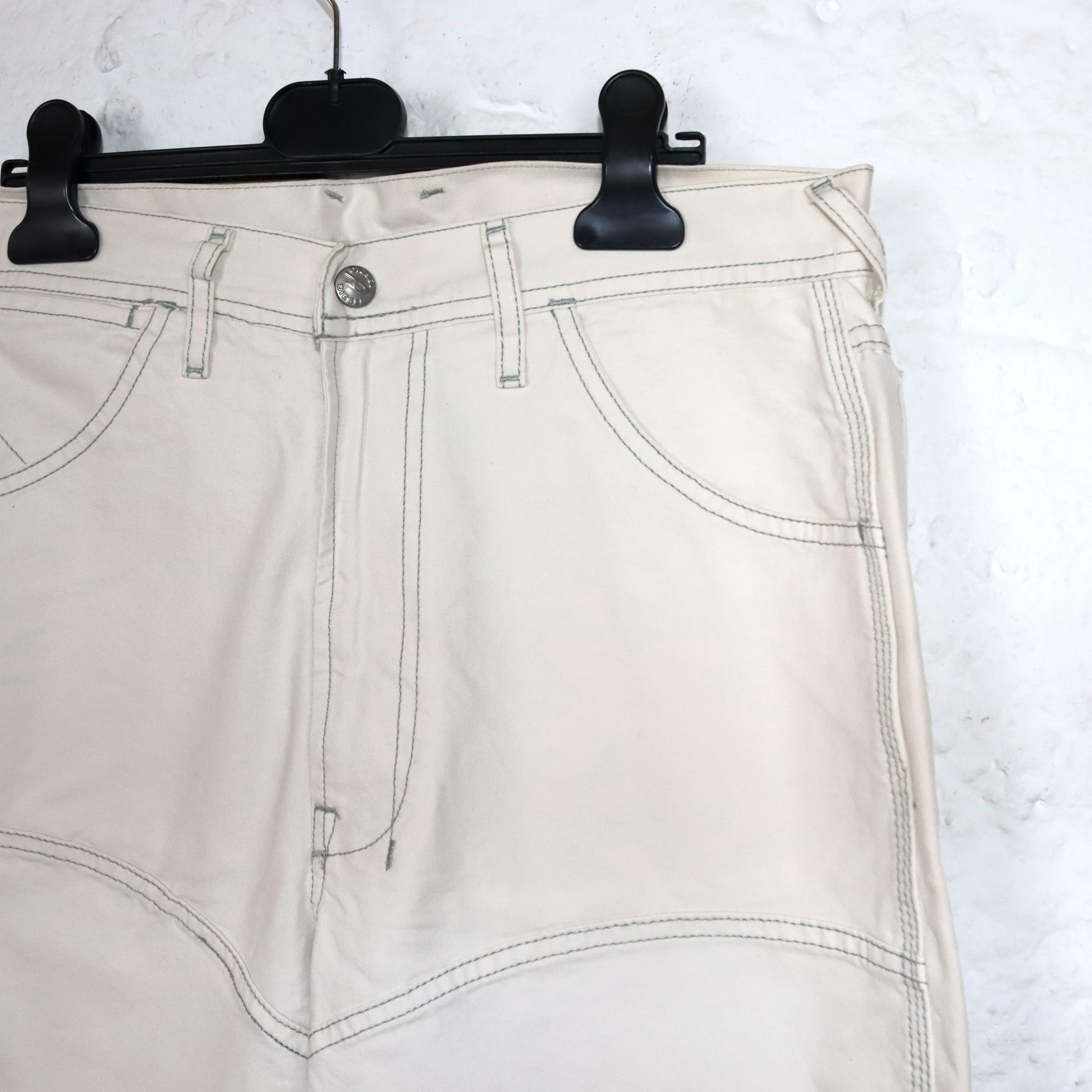 Vintage 90s 00s Y2k DIESEL Baggy Pants Wide Leg Cargo Pants Cream