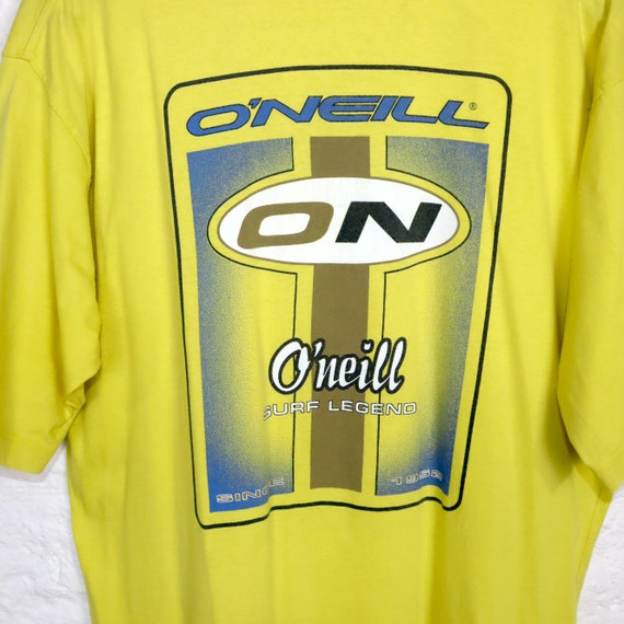 Vintage 80s 90s O'NEILL T-shirt Short Sleeve Print Yellow L - Etsy