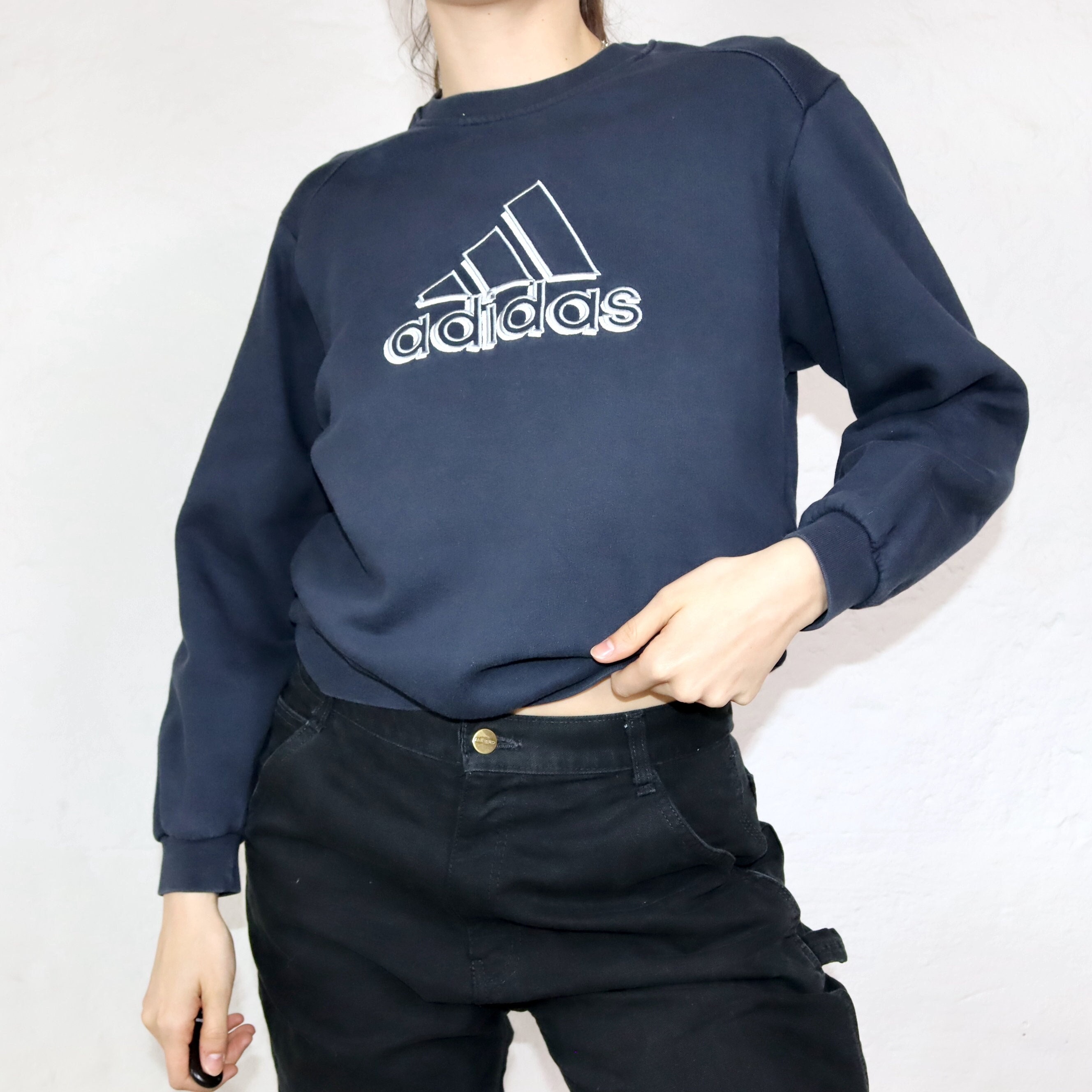 Vintage jaren '80 jaren '90 ADIDAS sweatshirt trui donkerblauw XS - Etsy  Nederland