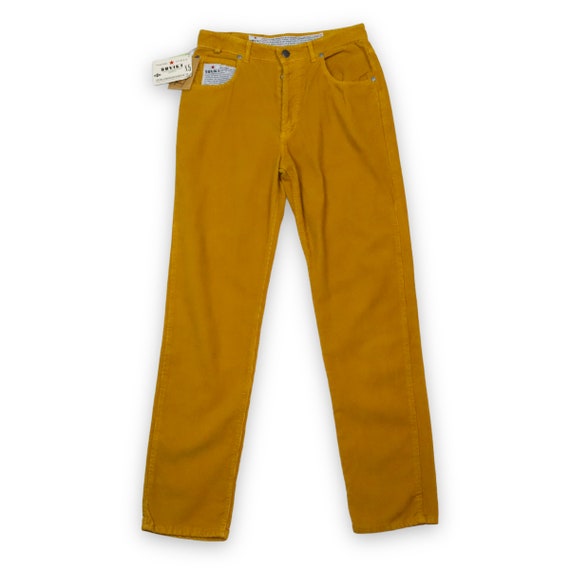 Vintage corduroy pants yellow mustard SOVIET W34 - image 5