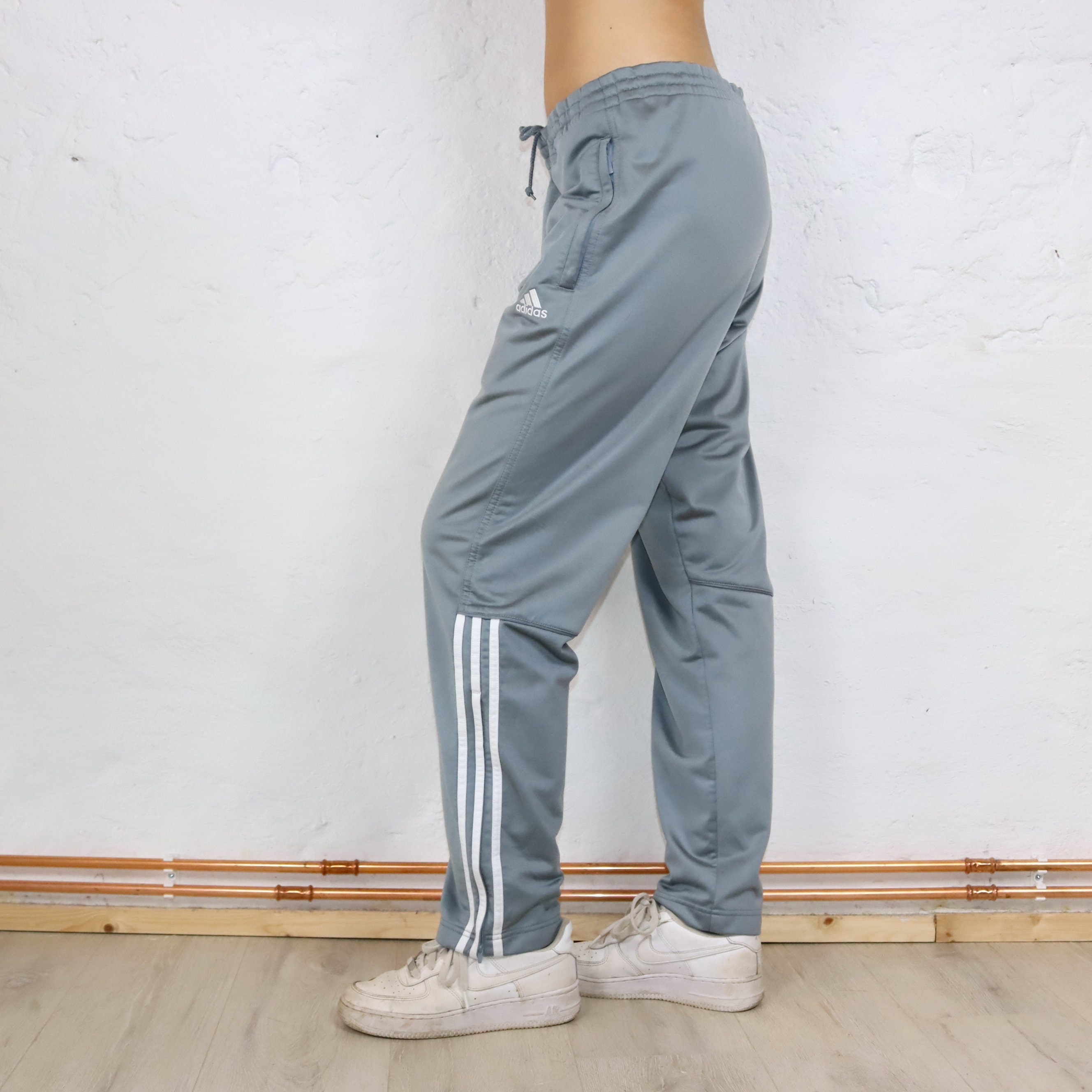90s Gray Pinstripe Trousers (S/M) - Imber Vintage