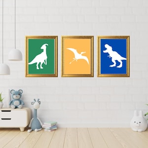 Dinosaur Prints, Boys Room, Dinosaur Wall Art, Boys Nursery Decor, Boys Room Art, T-Rex Print, Parasaurolophus Print, Pterodactyl Print