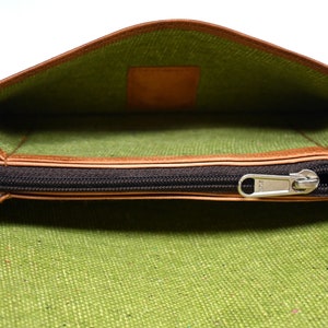 Leder Portemonnaie, Geldbeutel, Smartphonetasche, Leder Brieftasche, Naturleder, Vintage, Handmade Jula M (innen grün)