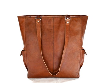 Shopper, tote bag leather, shopper bag, large leather bag, handle bag, brown, handmade, genuine leather