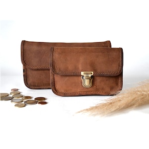 Portemonnaie "Jula" aus Büffelleder, Geldbeutel, Smartphonetasche, Leder Brieftasche, Naturleder, Vintage, Handmade