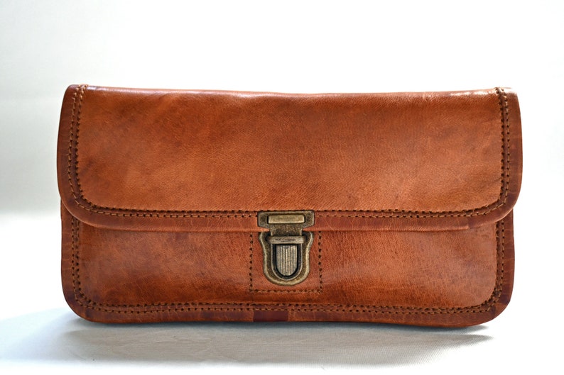 Portefeuille en cuir, porte-monnaie, étui pour smartphone, portefeuille en cuir, cuir naturel, vintage, fait main image 6
