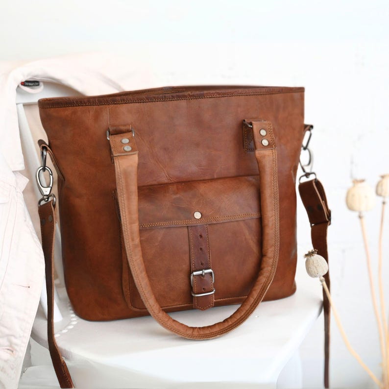 Women's leather shopper bag | Leather shoulder bag | Leather shoulder bag | Crossbody bag | Natural leather handbag | Women's shopper bag image 6