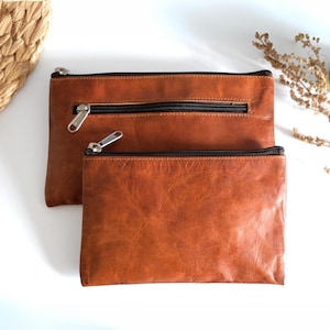 Lederbeutel "Alma" | Kosmetiktasche Leder | Leder Täschchen | Taschenorganizer Leder | Kosmetiktasche klein leder | Leder Pouch | Passbeutel