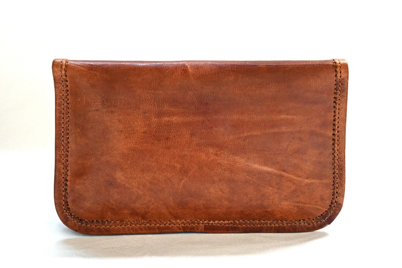 Portefeuille en cuir, porte-monnaie, étui pour smartphone, portefeuille en cuir, cuir naturel, vintage, fait main image 8