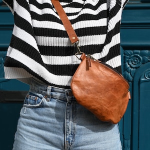 Handgefertigte Bauchtasche Leder |  Leder Bauchtasche Braun | Bodybag | Fanny Pack | Brusttasche Damen und Herren