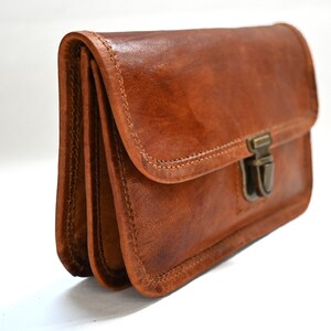 Leder Portemonnaie, Geldbeutel, Smartphonetasche, Leder Brieftasche, Naturleder, Vintage, Handmade Bild 5