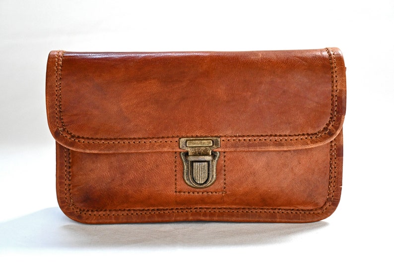 Leder Portemonnaie, Geldbeutel, Smartphonetasche, Leder Brieftasche, Naturleder, Vintage, Handmade Bild 7