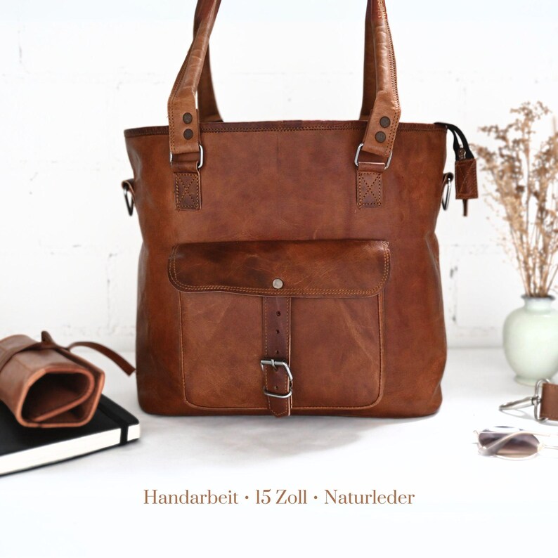 Women's leather shopper bag | Leather shoulder bag | Leather shoulder bag | Crossbody bag | Natural leather handbag | Women's shopper bag image 5