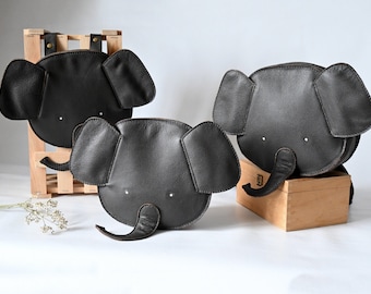 Elephant leather backpack for children, children's bag, shoulder bag, storage children, handmade, Easter gift for children
