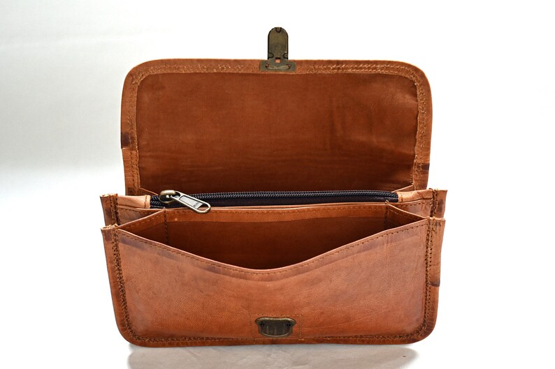 Leather wallet, purse, smartphone case, leather wallet, natural leather, vintage, handmade Jula M (innen braun)