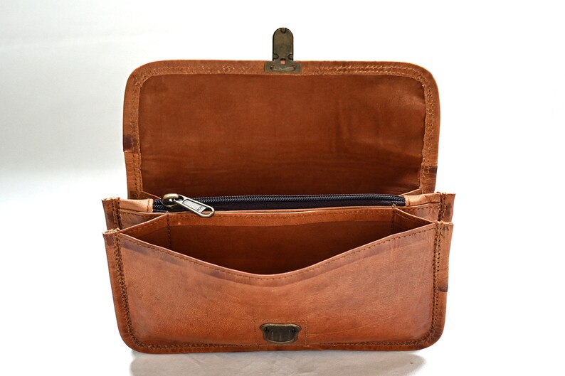 Leder Portemonnaie, Geldbeutel, Smartphonetasche, Leder Brieftasche, Naturleder, Vintage, Handmade Jula M (innen braun)